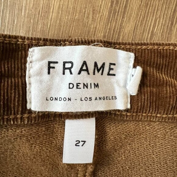 Frame Le High Straight in Warm Tan Corduroy Sz 27 - Picture 9 of 13